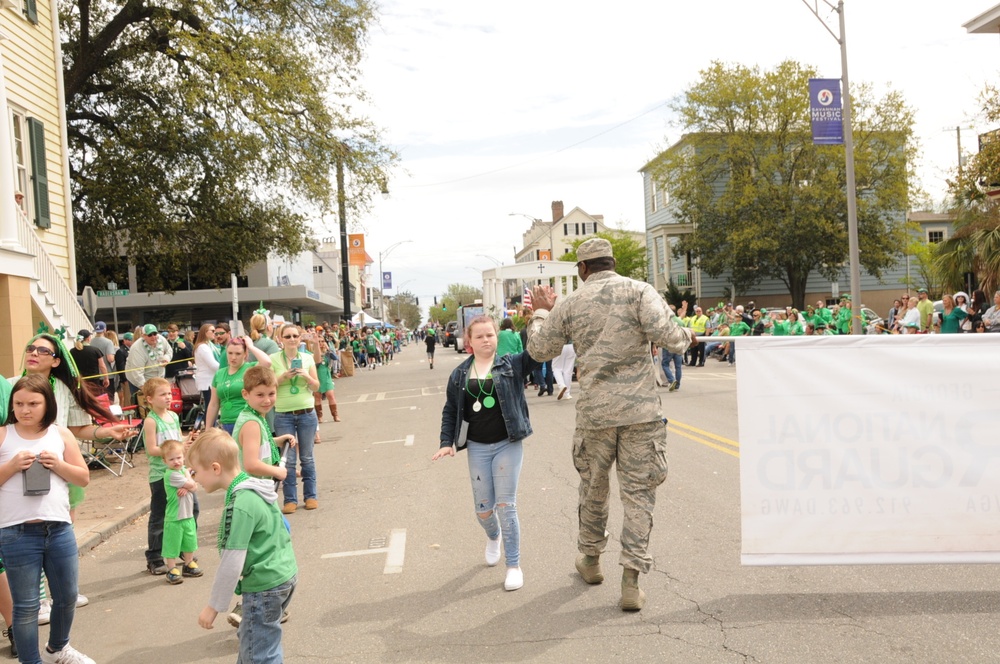 165th AW participates in Savannah St. Patrick's Day parade 2019