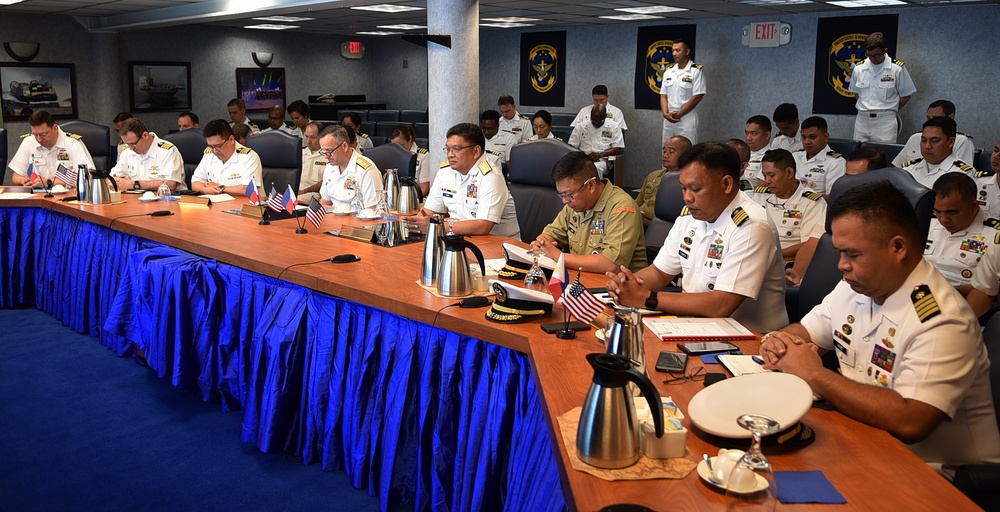 USS Blue Ridge Hosts Staff Talks with Philippine Navy, Rear Adm. Rommel Jude Ong