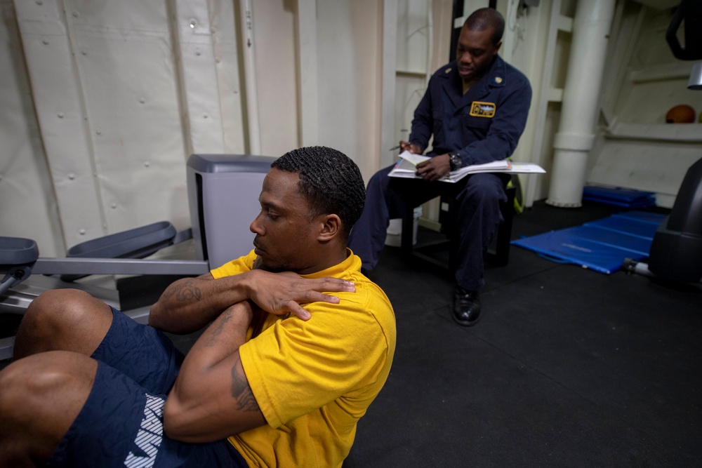 Physical Readiness Test Aboard USS John P. Murtha