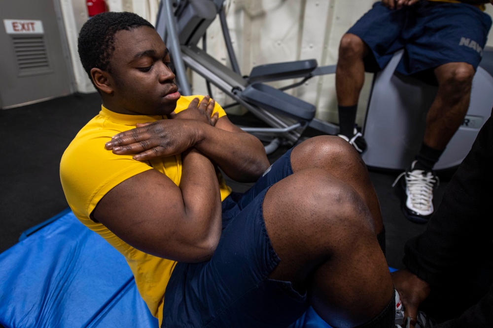 Physical Readiness Test Aboard USS John P. Murtha