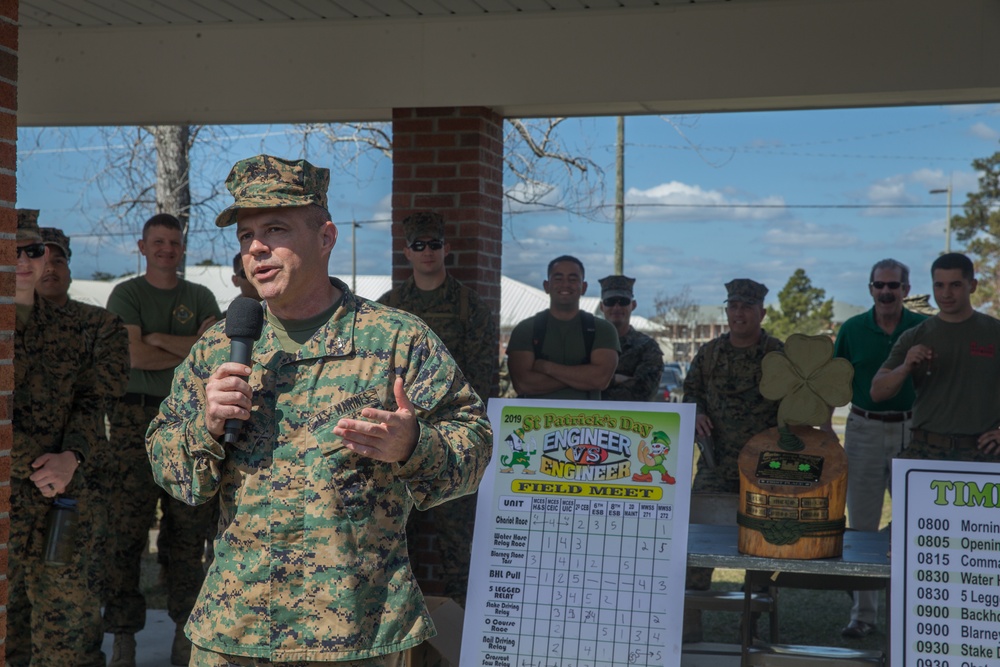 8th ESB Marines participate in Marine Corps Engineer School Saint Patrick's Day Field Meet