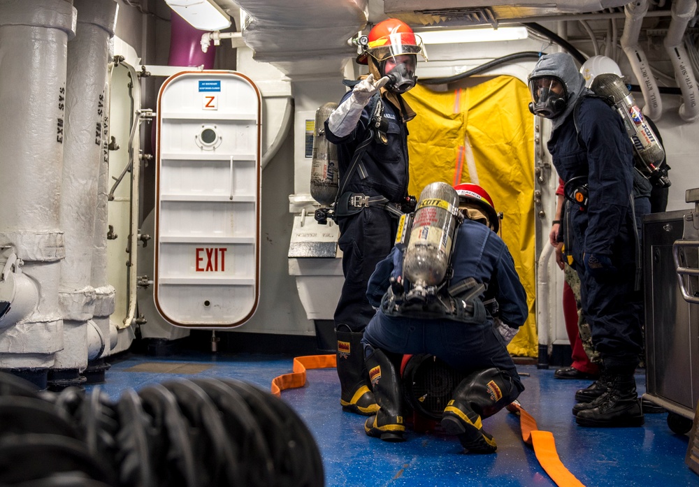 Sailors Participate in Damage Control Drill