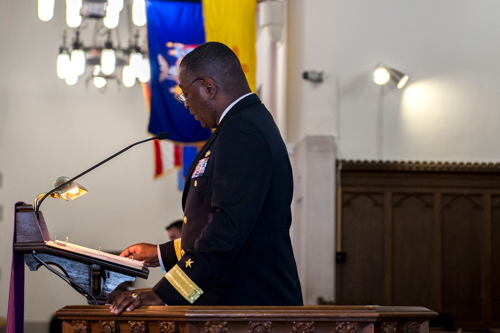 Rear Admiral Speaks During Ceremony