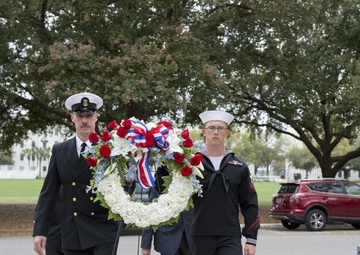 Sailors Lay Wreath to Honor Fallen Hue City Marines