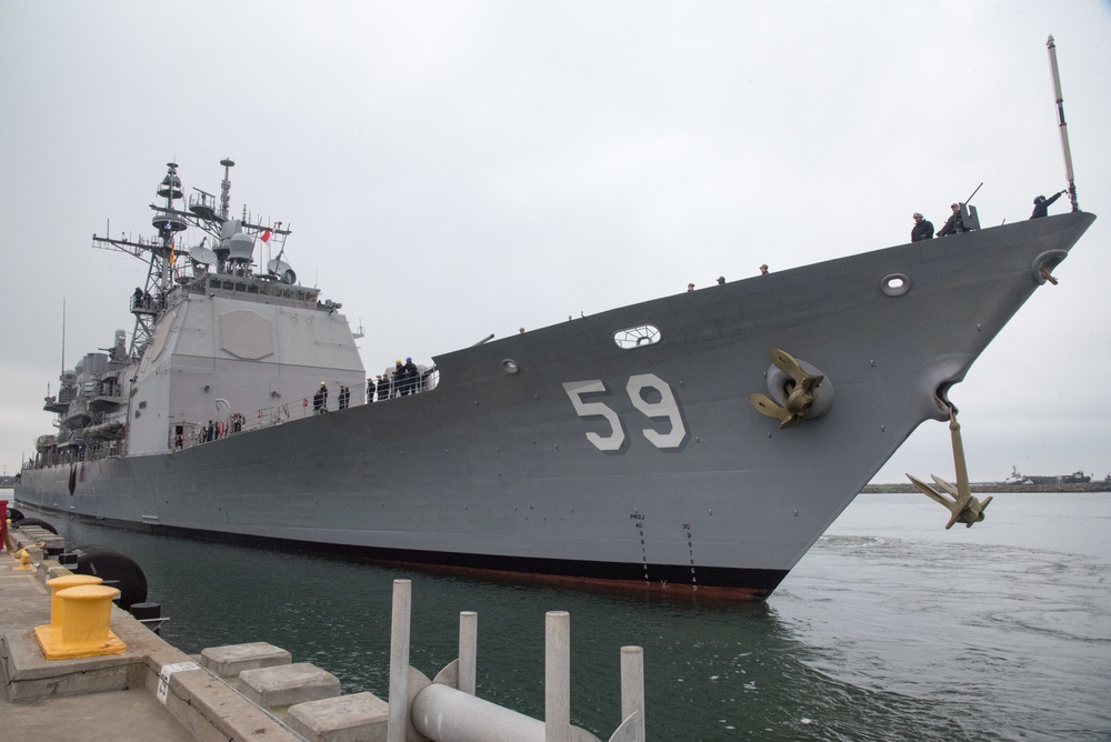 USS Princeton (CG 59) Pulls into Naval Weapons Station Seal Beach