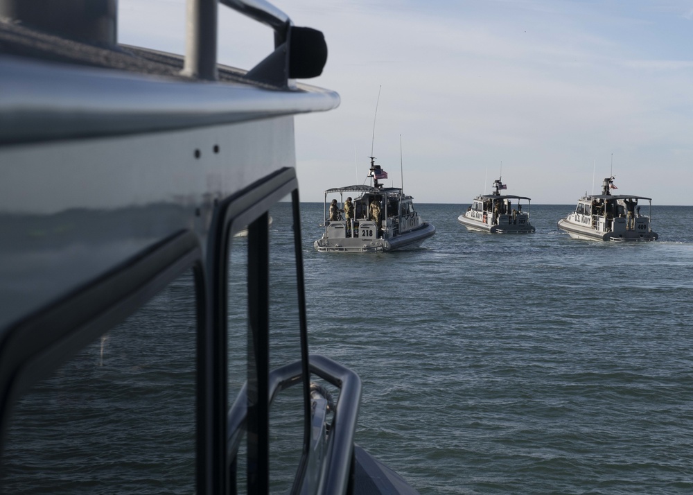 UCT-2 and CRS-3 and 11 Perform Pier Hydrographic Survey Training at Santa Rosa Island During Pacific Blitz 2019