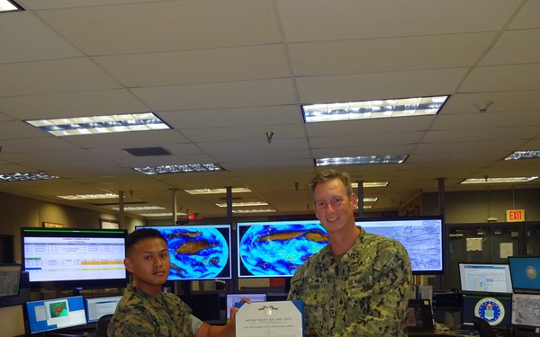 Kaneohe Bay Marine Decorated at Joint Typhoon Warning Center