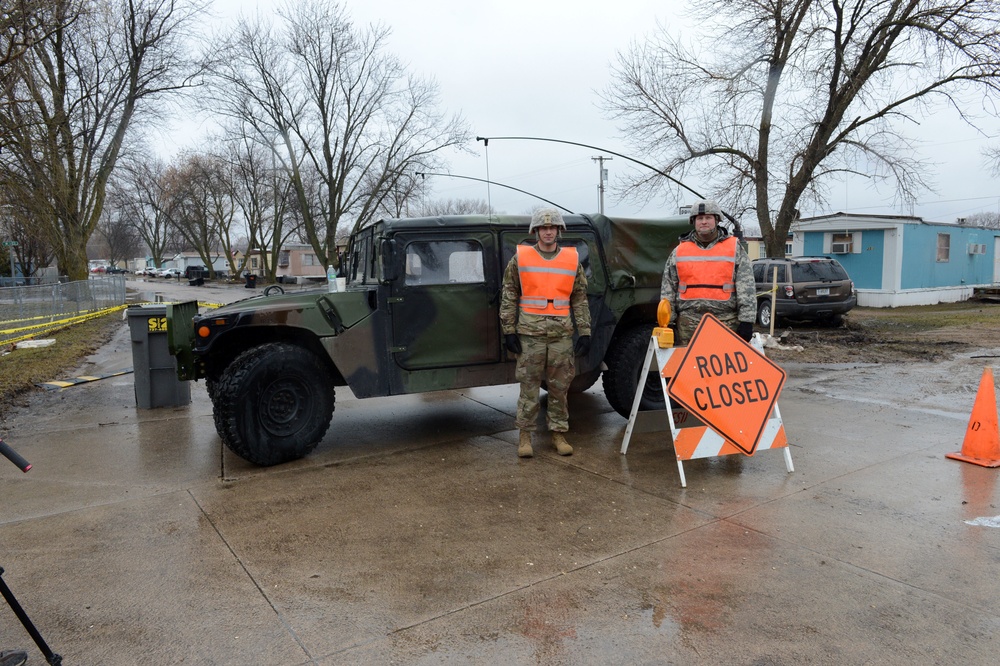 Nebraska National Guard soldiers assist with the local flood response