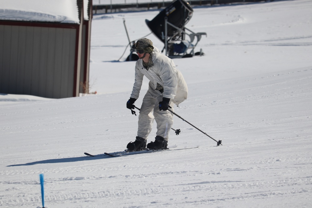 Students in Cold-Weather Operations Course Class 19-06 complete skiing familiarization at Fort McCoy