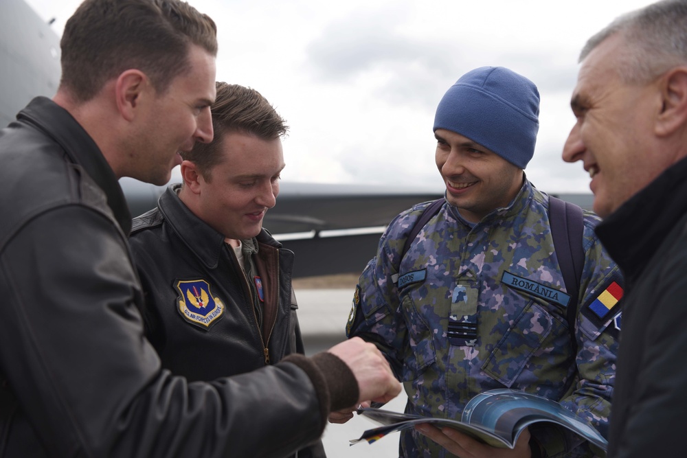 Romanian air force Airmen visit Sly Fox and crew