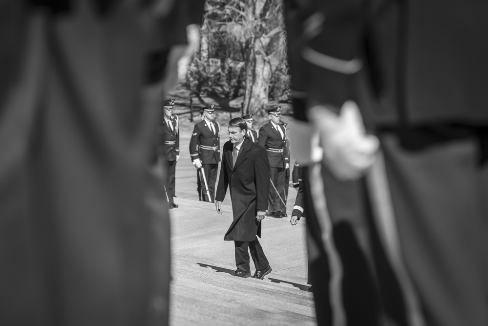 President of the Federative Republic of Brazil Jair Bolsonaro Participates in an Armed Forces Full Honors Wreath-Laying Ceremony at the Tomb of the Unknown Soldier