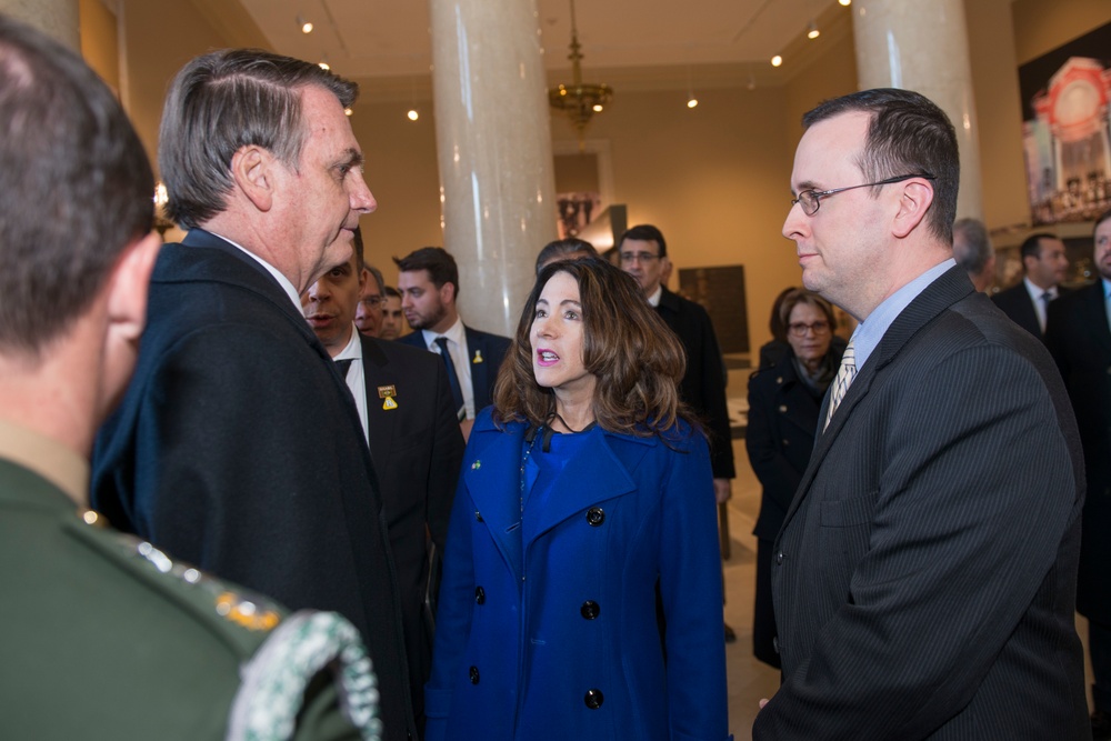 President of the Federative Republic of Brazil Jair Bolsonaro Participates in an Armed Forces Full Honors Wreath-Laying Ceremony at the Tomb of the Unknown Soldier