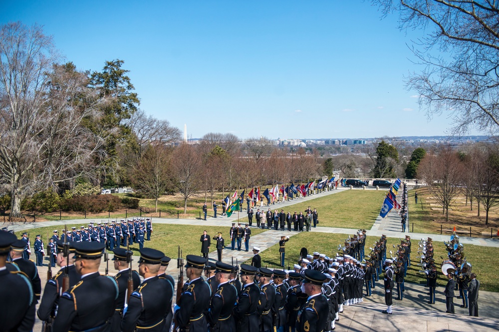 President of the Federative Republic of Brazil Jair Bolsonaro Participates in an Armed Forces Full Honors Wreath-Laying Ceremony at the Tomb of the Unknown Soldier
