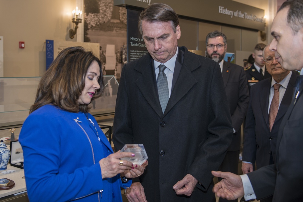 President of the Federative Republic of Brazil Jair Bolsonaro Participates in an Armed Forces Full Honors Wreath-Laying Ceremony at the Tomb of the Unknown Soldier