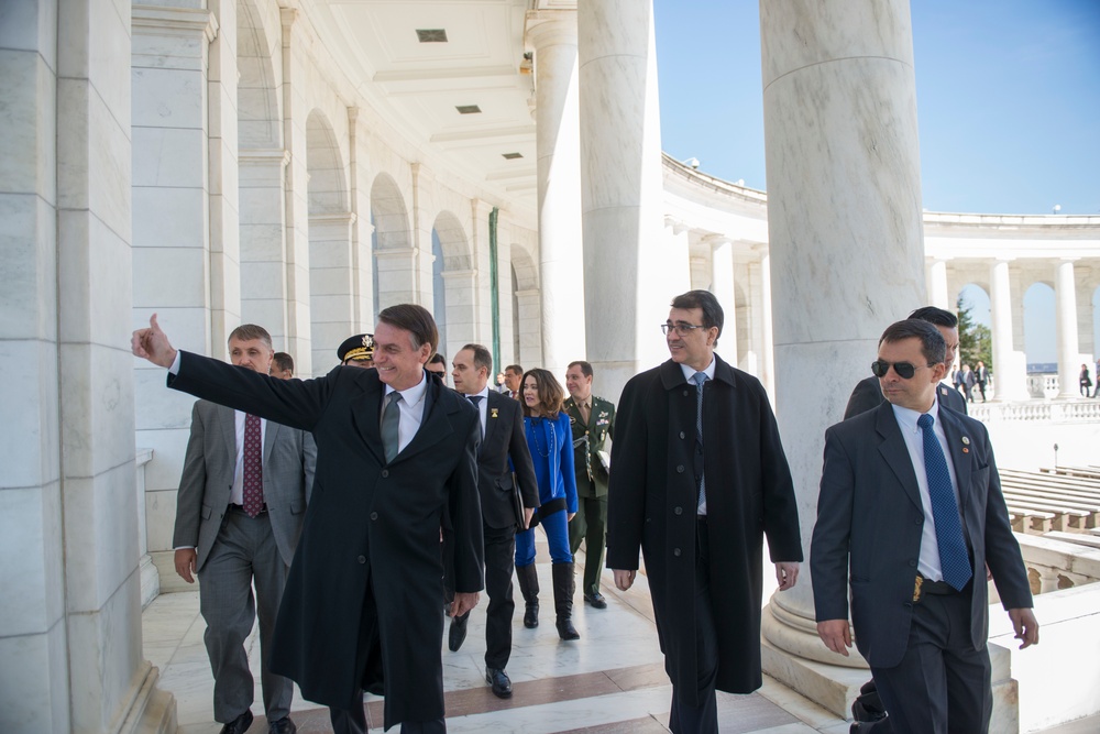 President of the Federative Republic of Brazil Jair Bolsonaro Participates in an Armed Forces Full Honors Wreath-Laying Ceremony at the Tomb of the Unknown Soldier