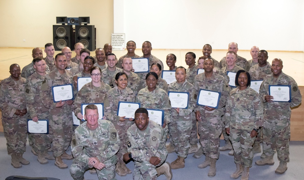 Signal Soldier graduates Equal Opportunity Leaders Course 19-06 at Camp Arifjan, Kuwait