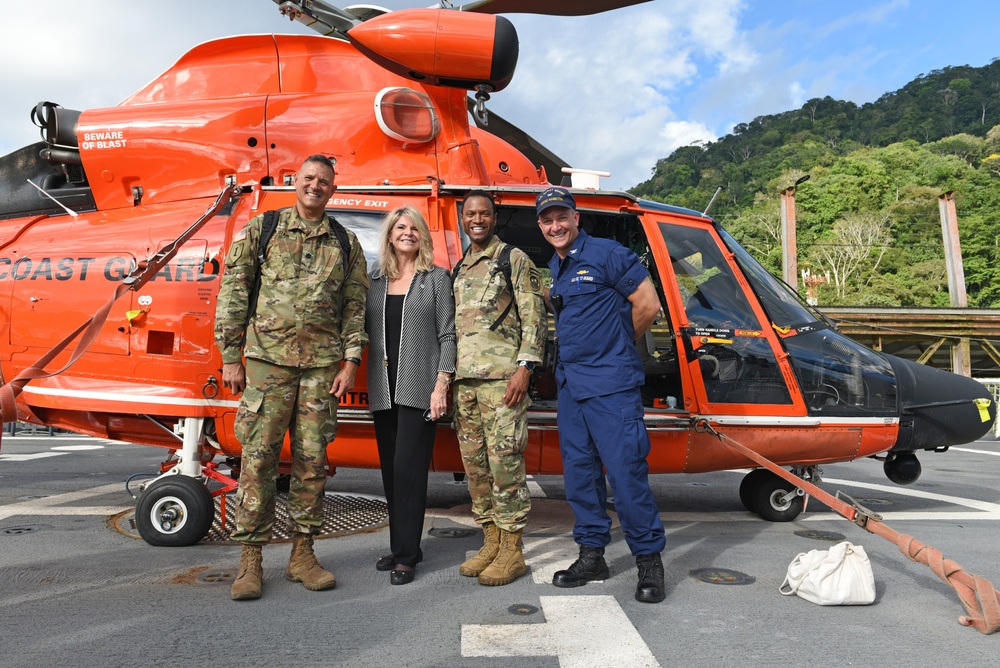 JTF-Bravo leadership visits Costa Rica MEDRETE, USCG Hamilton