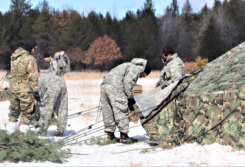 Cold-Weather Operations Course Class 19-06 build Arctic tents, bivouac area