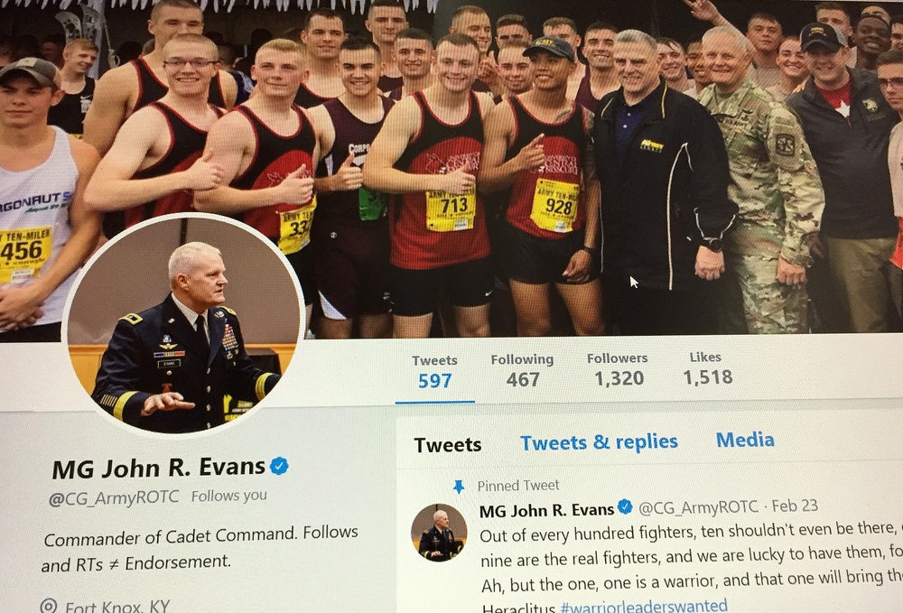 Cadet Command, Fort Knox commander tweets and posts to reach a new generation of Soldiers