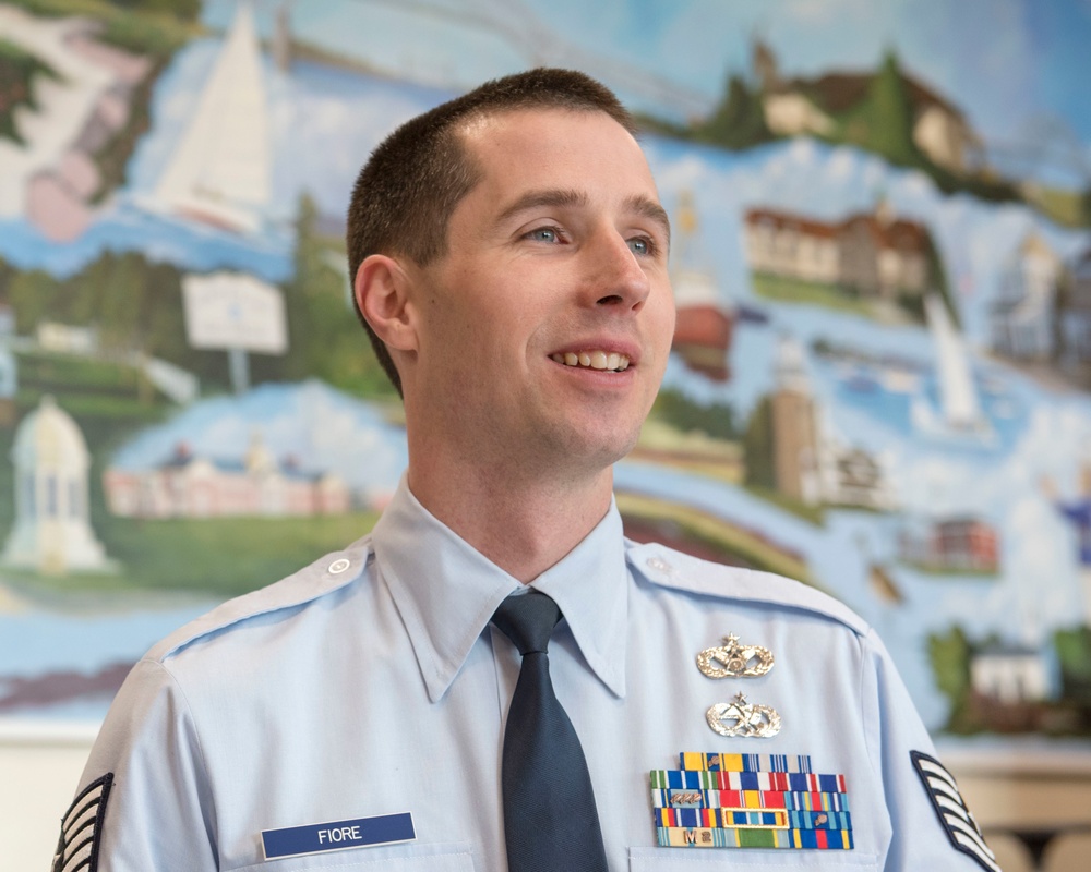 MA Air National Guard recruiter speaks to high school seniors