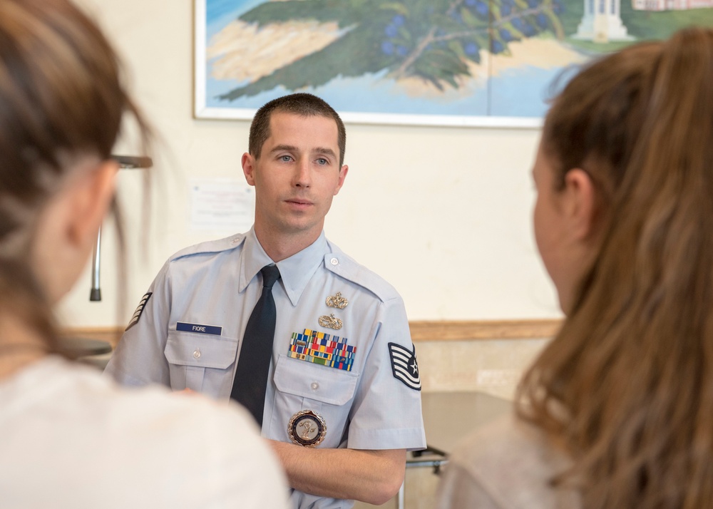 MA Air National Guard recruiter speaks to high school seniors