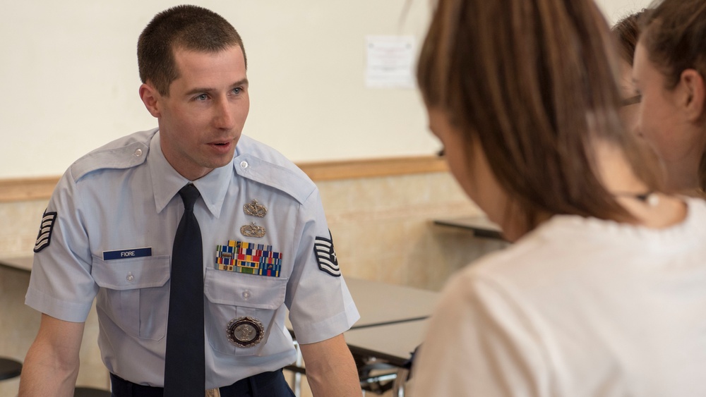 MA Air National Guard recruiter speaks to high school seniors