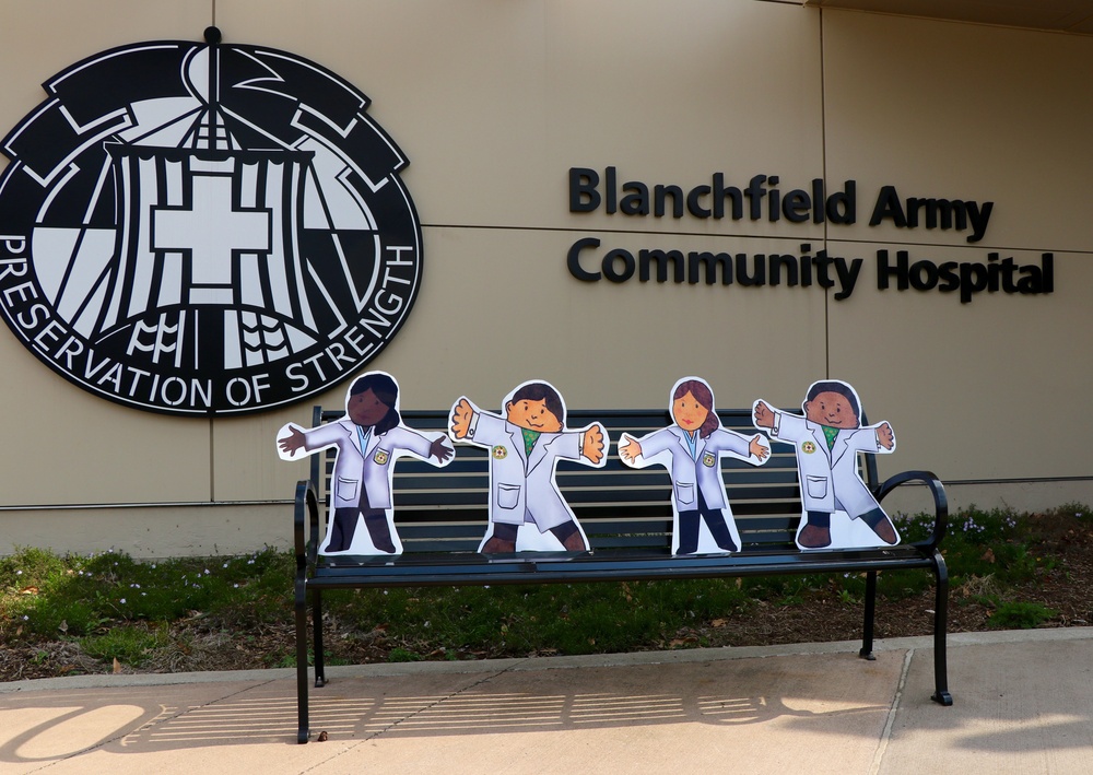 Flat Stanley visits Blanchfield Army Comunity Hospital to learn about careers in medicine