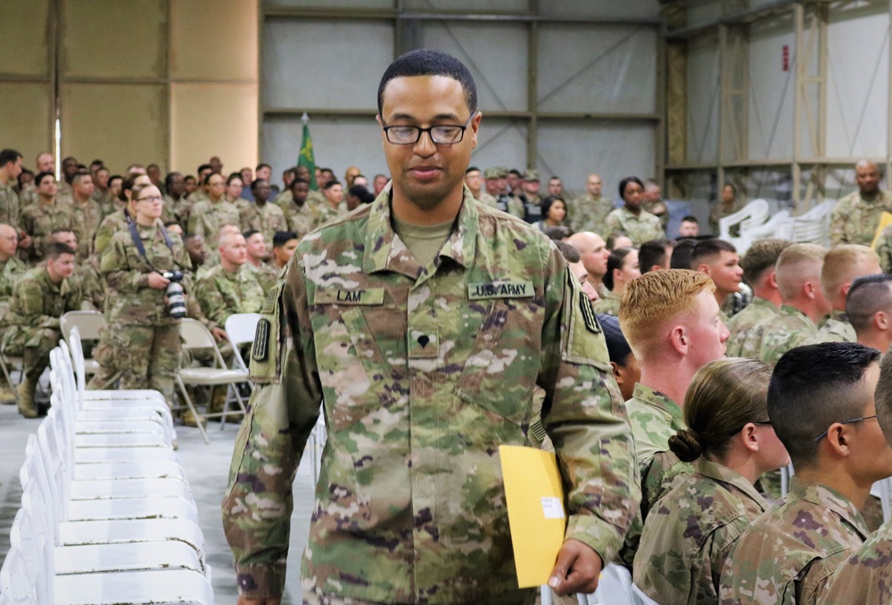 Basic Leaders Course Graduation Class 702: Cpl. Jake Merriman and Spc. Sean Lam