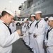 USS Makin Island dress white uniform inspections
