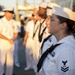 USS Makin Island dress white uniform inspections