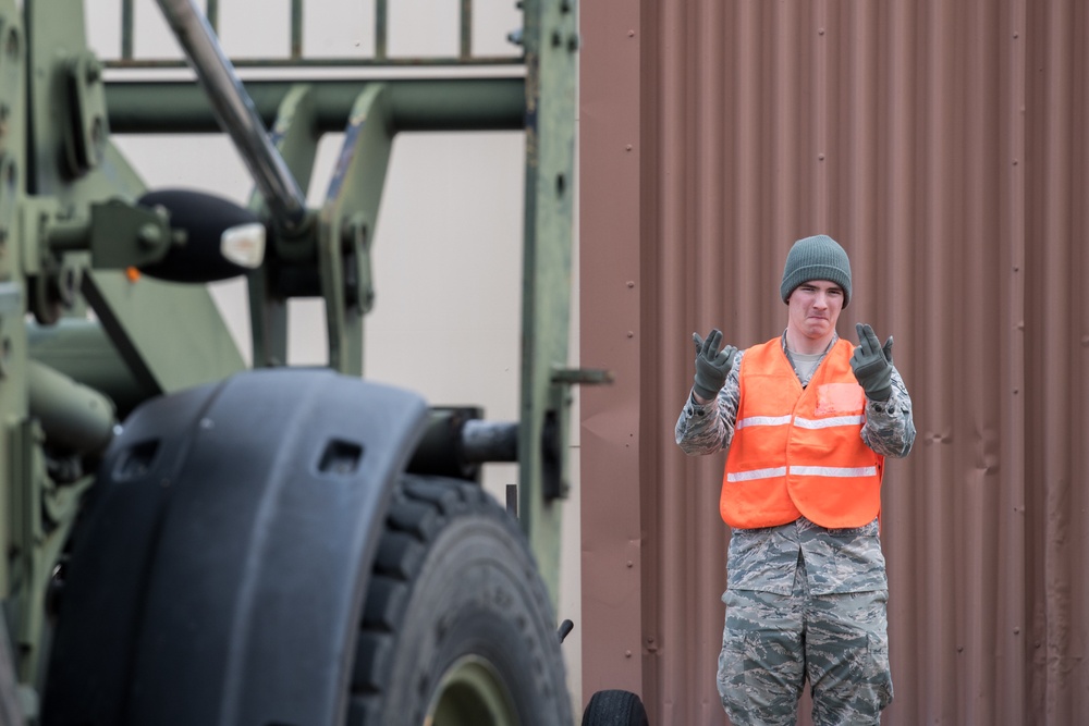 C-17 Globemaster IIIs land at Barksdale Air Force Base