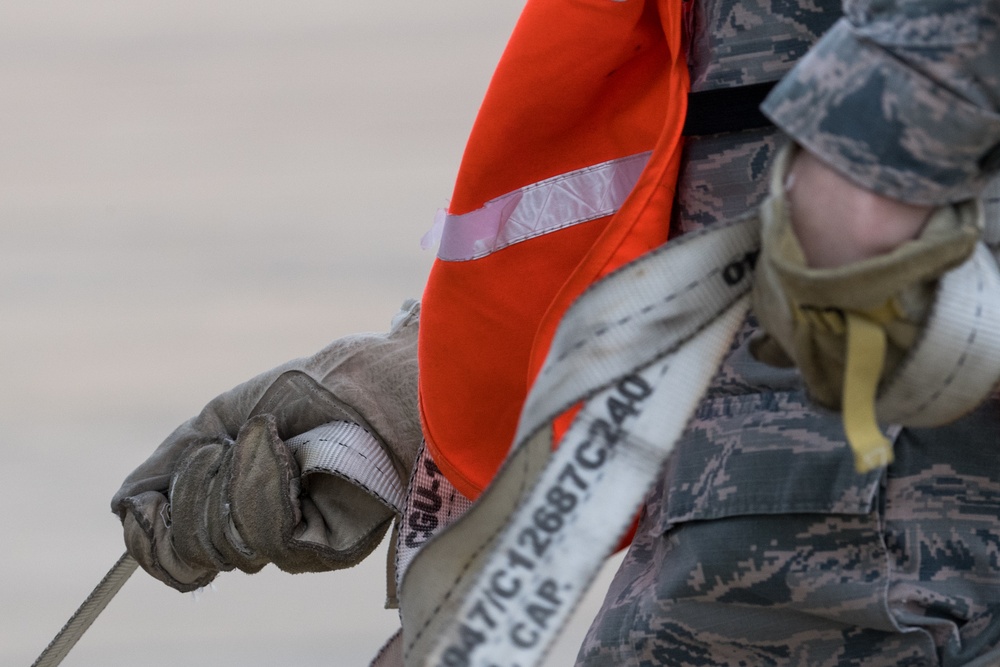 C-17 Globemaster IIIs land at Barksdale Air Force Base