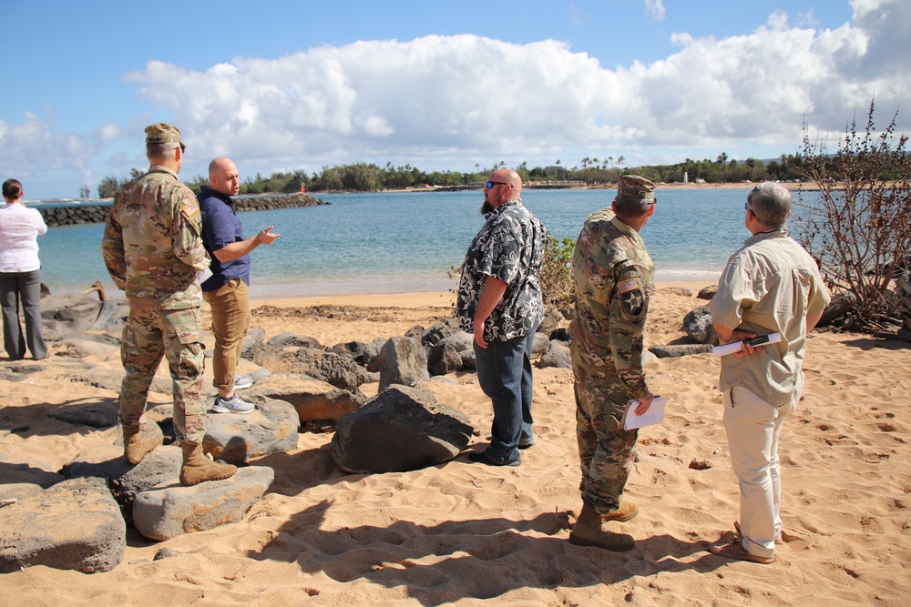 District discusses Haleiwa beach replenishment plans with Congressional Staff Delegates