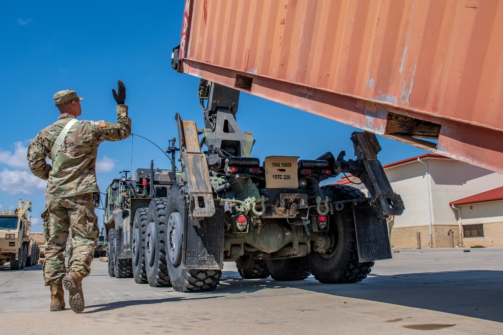 100th BSB Loads Up For Warfighter 19-04 Exercise