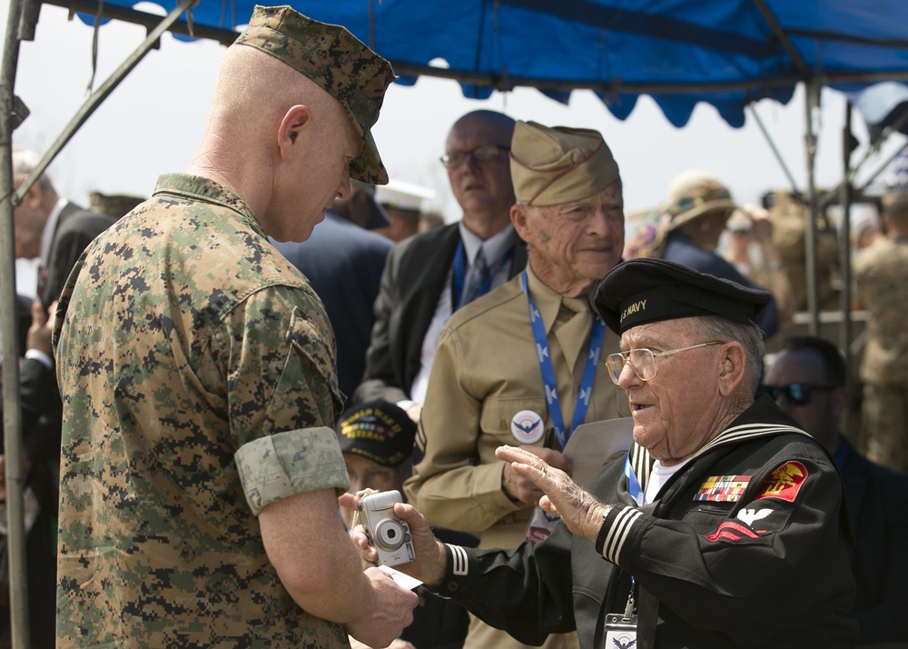 Iwo Jima veterans return to Iwo To for the 74th Reunion of Honor ceremony