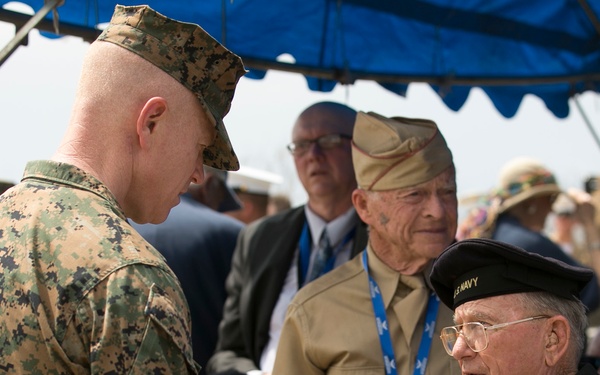 Iwo Jima veterans return to Iwo To for the 74th Reunion of Honor ceremony