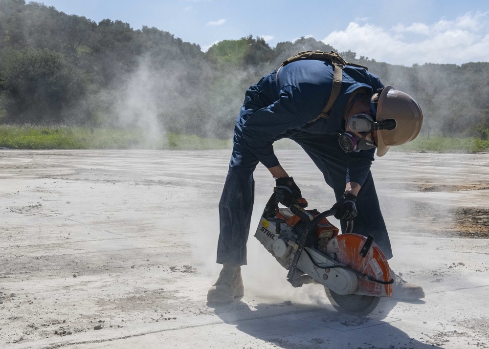 NMCB-5 Conduct Airfield Damage Repair Training at Vandenberg Air Force Base During Pacific Blitz 2019