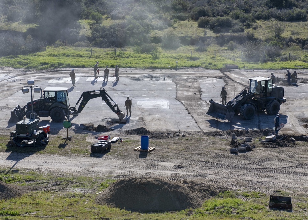 NMCB-5 Conduct Airfield Damage Repair Training at Vandenberg Air Force Base During Pacific Blitz 2019