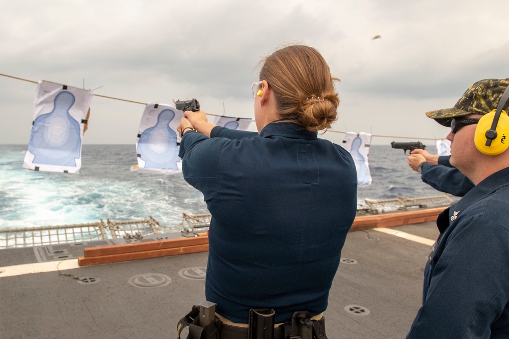 USS Preble Sailors Qualify During Live Fire Exercise.