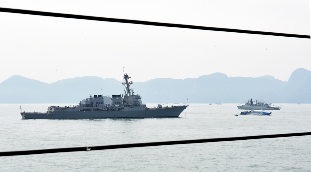 U.S. 7th Fleet Flagship, USS Blue Ridge (LCC 19), and guided-missile destroyer, USS Preble (DDG 88), arrived in Langkawi, Malaysia, Mar. 25 ahead of the Langkawi International Maritime and Aerospace (LIMA) Exhibition
