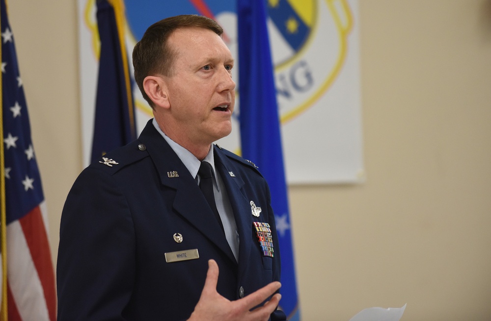 Support group Airmen welcome former enlisted coworker as newest commander