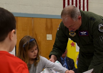 U.S. Air Force Expeditionary Center commander shares stories with Manchester Township Elementary School students