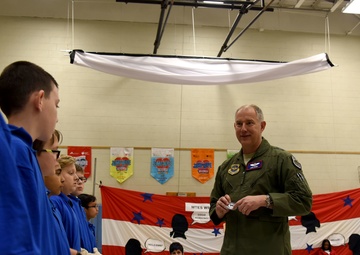 U.S. Air Force Expeditionary Center commander shares stories with Manchester Township Elementary School students