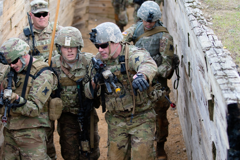 1-173rd Infantry take part in a live-fire trench warfare exercise