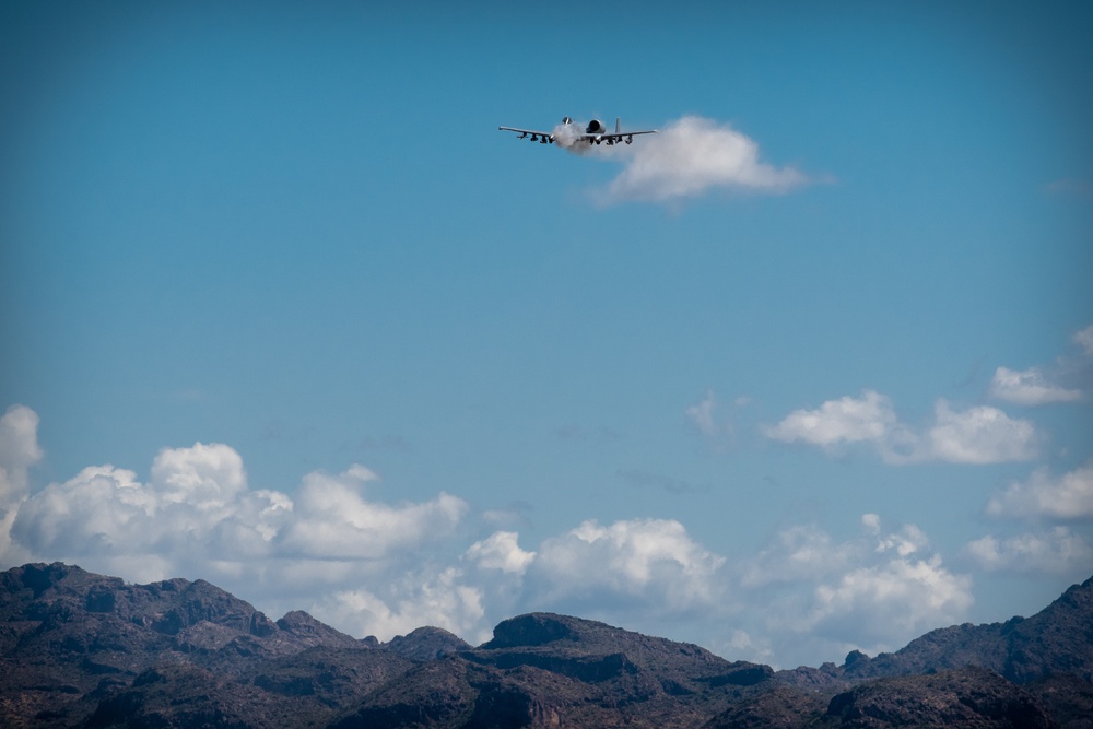 A-10s assigned to Davis- Monthan AFB practice at the Barry M. Goldwater Range