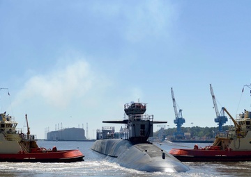 USS Georgia (SSGN 729) Leaves Dry Dock After Extended Refit Period