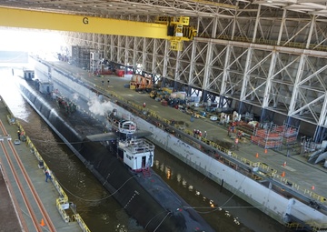 USS Georgia (SSGN 729) Leaves Dry Dock After Extended Refit Period
