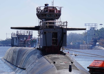 USS Georgia (SSGN 729) Leaves Dry Dock After Extended Refit Period