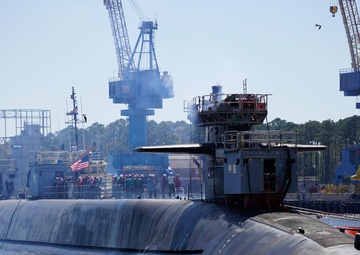 USS Georgia (SSGN 729) Leaves Dry Dock After Extended Refit Period