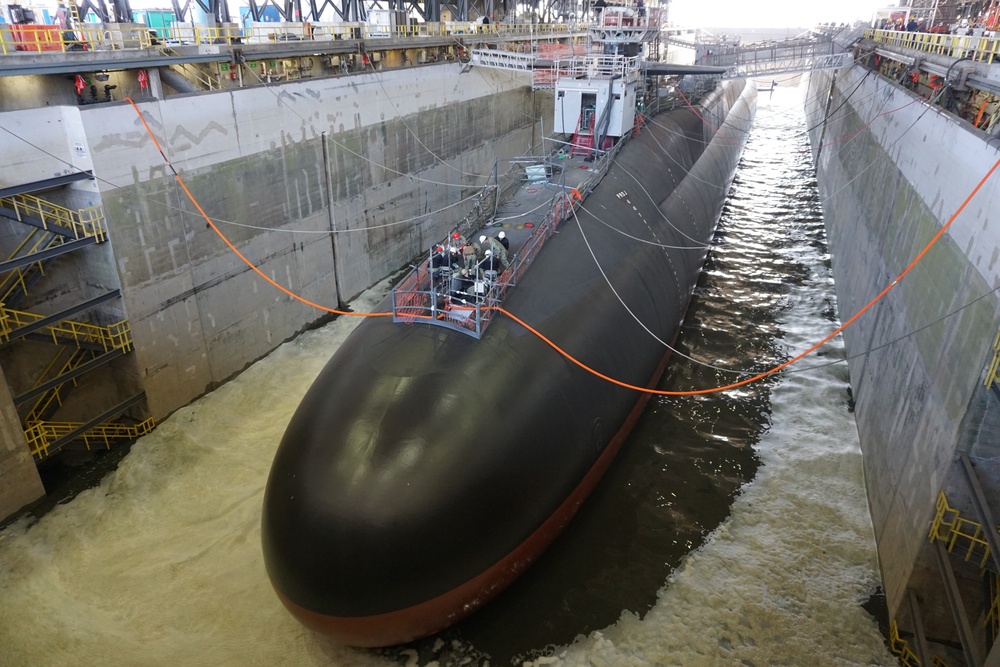 USS Georgia (SSGN 729) Leaves Dry Dock After Extended Refit Period